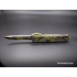 Microtech 144-3OCS Olive Drab Green Camo Combat Troodon Full Serrated Tanto Edge