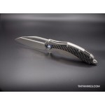 MATRIX - TITANIUM HANDLE BEAD BLAST STANDARD BLUE TI PIVOT COLLAR CARBON FIBER SCALES