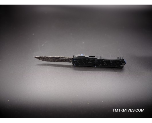  Hera® Mini - Recurve Signature Series Vegas Forge Blued Spirograph Pattern Damascus Claw Burst w/ Blue Titanium Hardware