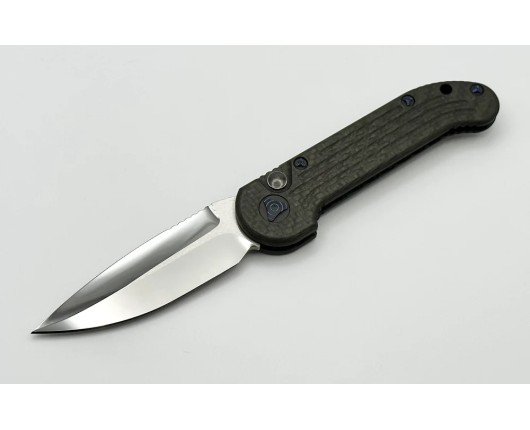 Marfione Custom Knives LUDT Mirror Polish w/ Carbon Fiber & Blue Ringed Hardware
